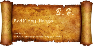 Brázay Hanga névjegykártya